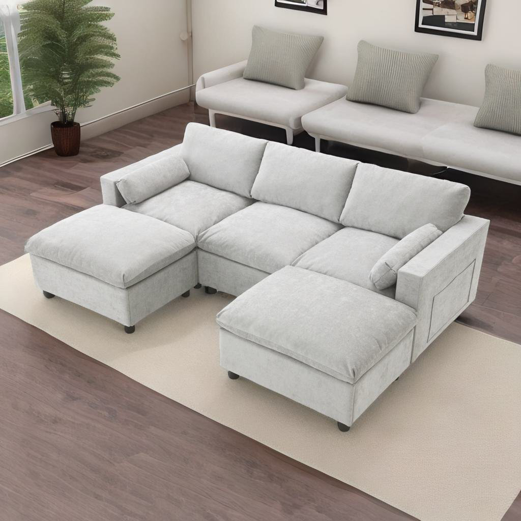 Latitude Run® Dreyah 86.5'' Chenille Modular Sofa | Wayfair