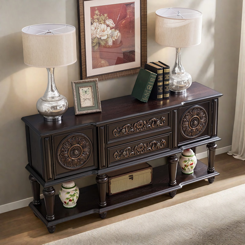 Classic Multi-Function Solid Wood Sideboard, Walnut