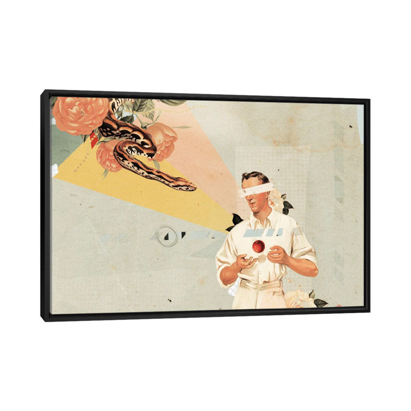 «A», impression sur toile, H 18 po x l 26 po x P 1,5 po, Pas de tapis, Toile encadrée noire