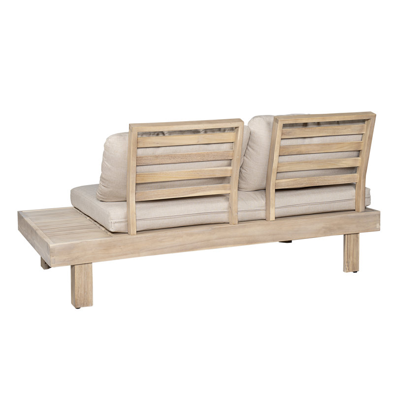 Canapé d'extérieur en bois d'acacia 4 places avec coussins hydrofuges Veridian