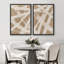 "Abstrait géométrique brun clair et blanc" 2 pièces-98554227-98554228