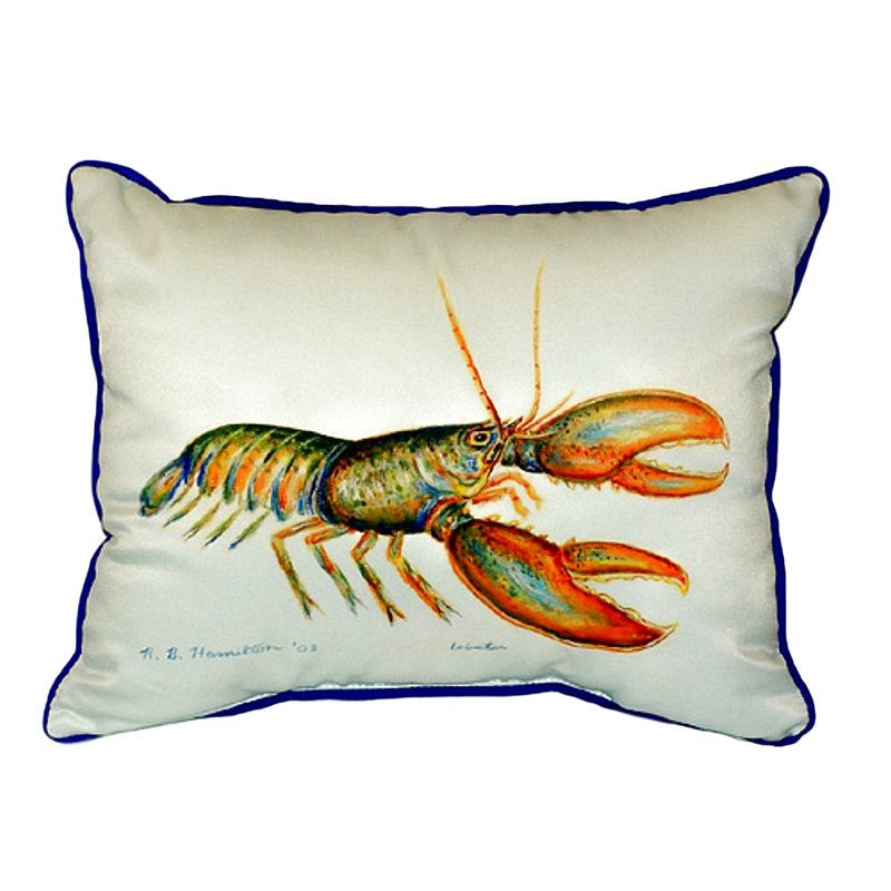 Lobster Outdoor Throw Pillow, 20"H x 24"W