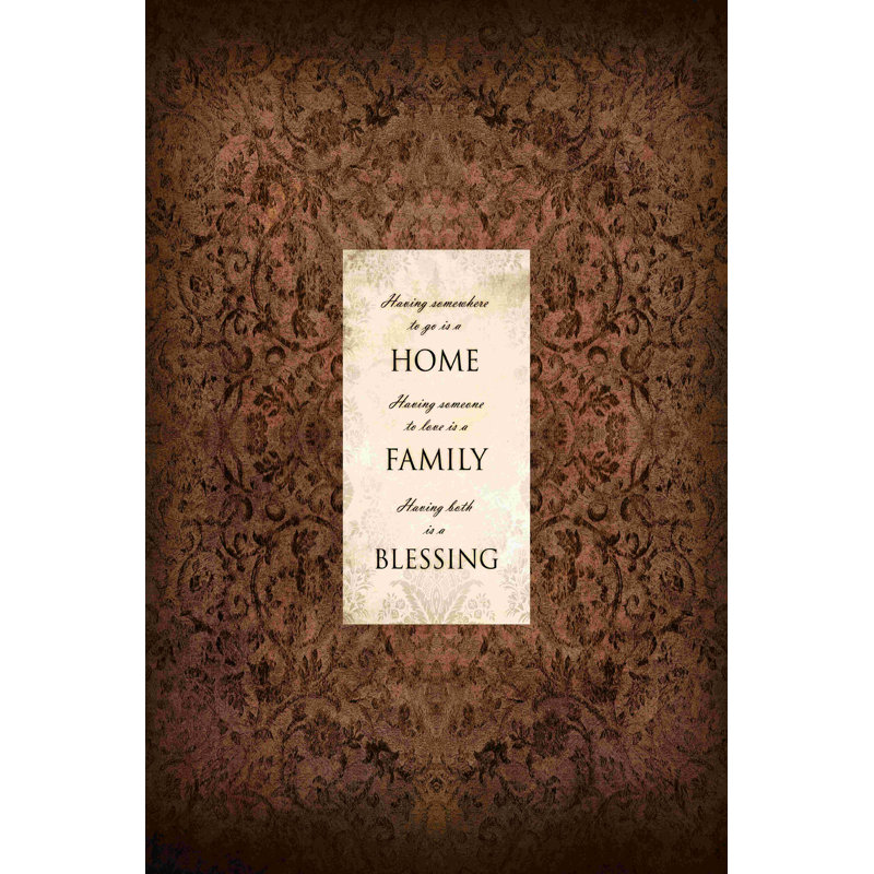 «Beige Brown Family 2», art textuel sur toile tendue, H 18 po x l 12 po