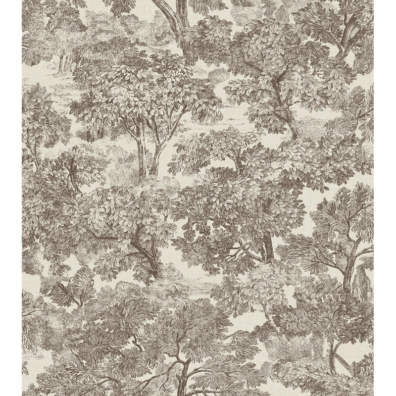 Birch Lane 33' L x 20.5" W Toile Non-Pasted Wallpaper Roll , Blue