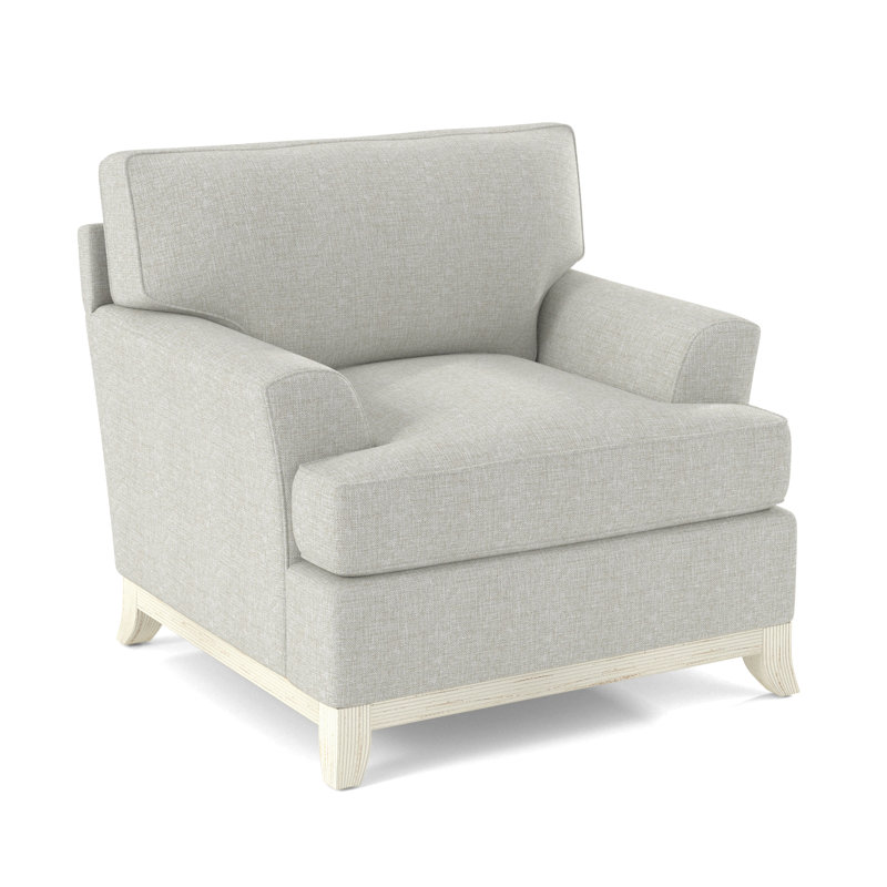 Oaks Way Armchair, Antique Frost White, Light Blue Performance Fabric; 0851-55