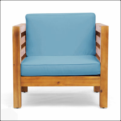 OANA Mid-Century Modern Acacia Wood Outdoor Club Chair, Durable And Stylish Patio Seating Solution