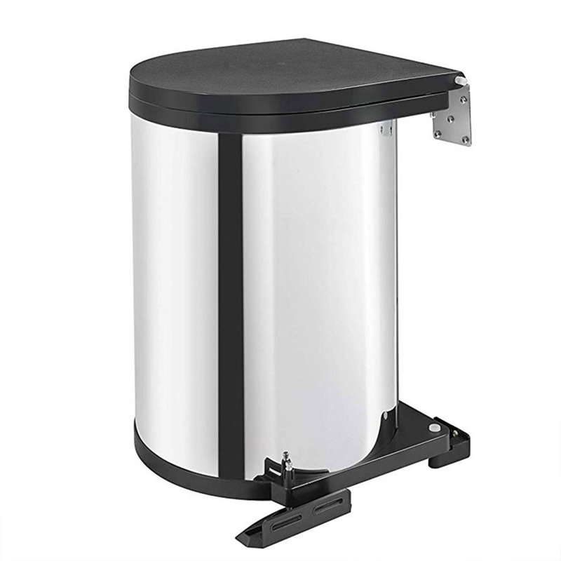 Rev-A-Shelf Under Sink Pivot Out Waste Container, Stainless steel, 15L