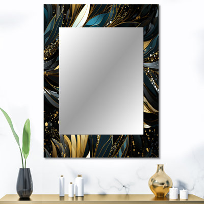 Breeauna bleu Boho Chic Feathers Charms - miroir décoratif boho, miroir mural boho, impression d'art en métal