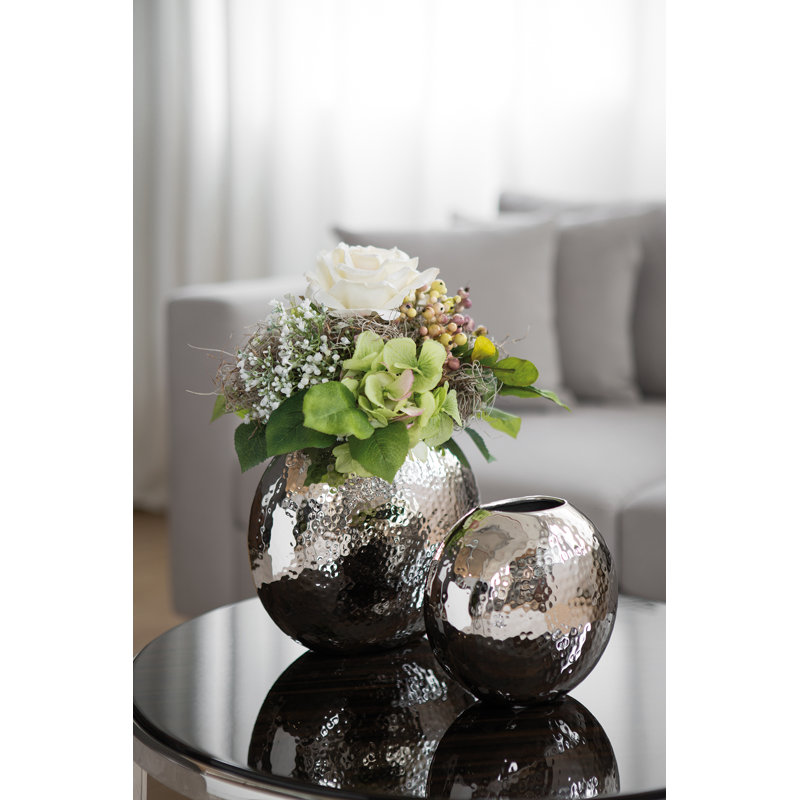 Luna Handmade Metal Table Vase, 20cm H x 12cm W x 23cm D