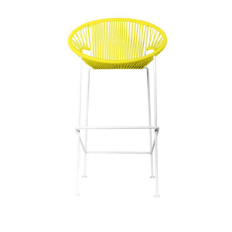 Tabouret de bar Alaena Puerto, Blanc, Jaune