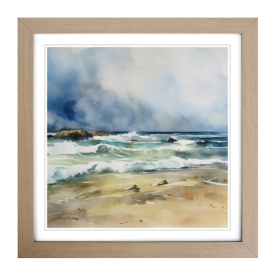 Beach Watercolour No.2 Framed Print