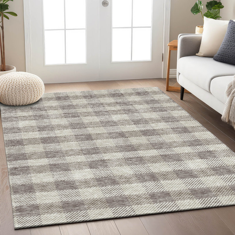 Tapis taupe intérieur / extérieur lavable à la machine 1 pi 8 po x 2 pi 6 po ACN924 taupe 8 pi x 10 pi