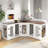 Large Dog Crate Furniture for 3 Dogs, Corner Dog Crate with Lockable Doors, Dog Kennel Crate Cage-1526324476