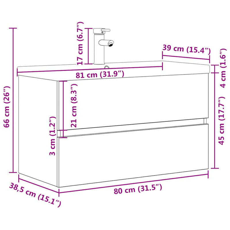 Benjahmin 80 mm Bathroom Vanity