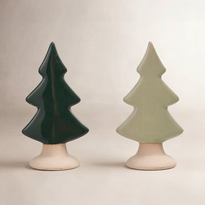 Stoneware Tabletop Tree with Unglazed Base
