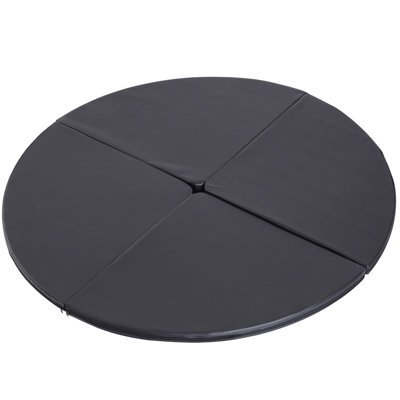 Black Foldable Pole Dance Mat, 2" X 5'. Foam For Impact Absorption. Heavy-duty Waterproof Cover. Fits Multiple Bases. Suitable Home Beginner Use T 5' W Mat In Black. Long-term Use. Various Standard