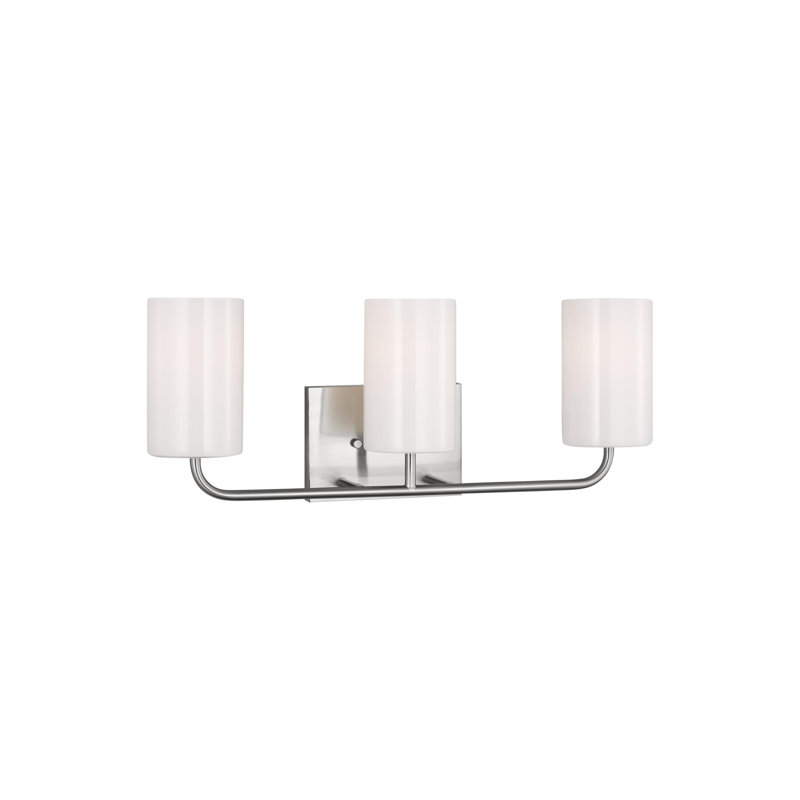 Éclairage pour meuble-lavabo 3 lumières Vincente, Acier brossé, Oui