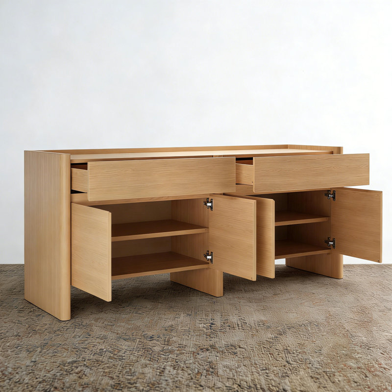 Armoire de salle à manger en bois massif de style français