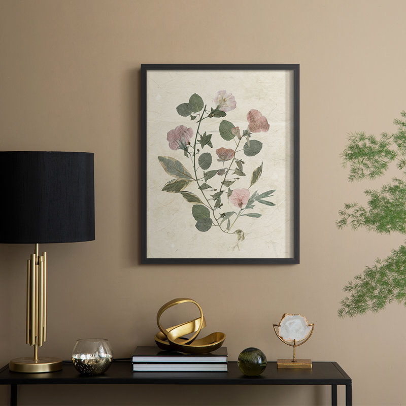 Pressed Arrangement I, reproduction encadrée - bois massif, Noir, noir, noir, noir, H 21 po x l 17 po