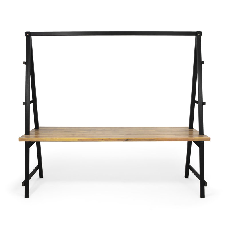 Table en bois avec support à plantes - 88,5 po L x P 39,5 po, H 80 po, élément métallique 88,5 po, 39,5 po, 80 po +
