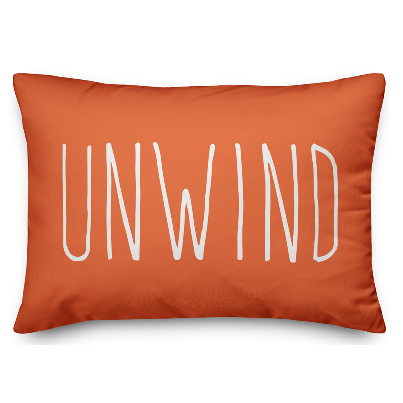 Yes! Textual Outdoor Reversible Throw Pillow, Orange