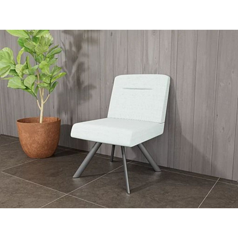 Fauteuil d'invité Willow, Gris anthracite, Chambray écume de mer