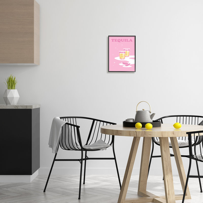Assortiment de bouteilles de champagne rose tendance - ao-912, H 14 po x l 11 po x P 1,5 po, Giclée encadrée noir minuit