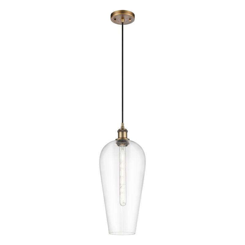 Mini-luminaire suspendu 1 lumière Ballston - Amiina, Clair, Laiton brossé