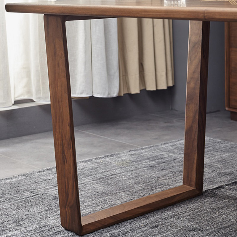 Table de salle à manger en noyer noir de qualité, H 29,52 po x L 82,67 po x l 35,43 po