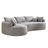 Boneless 124.5" Curved Modular Sectional Sofa, Large L-shaped Floor Couch, No Assembly Required & Boxed Delivery,easy-clean, Includes 4 Pillows,modern Design-860408635