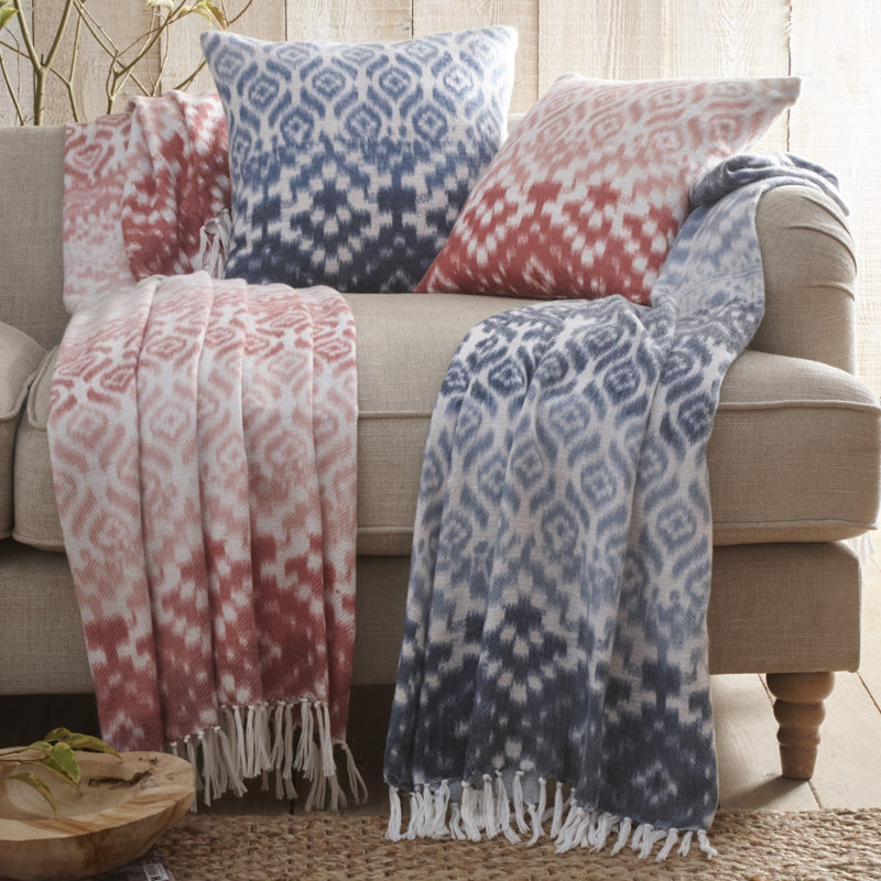 Sakari Geometric Square Cushion Cover, Blue