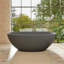 Baignoire de trempage autoportante de luxe solide gris mat 65 po, posture de corps confortable, baignoire de trop-plein à installation de drain de surface efficace, teinte, conception ergonomique, fonction de drainage en douceur