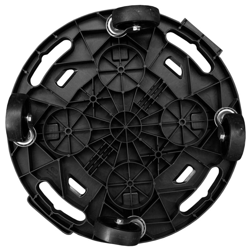 Porte-plante rotatif en polypropylène et acier noir avec roues