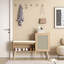 Banc de rangement pour chaussures 2 en 1, armoire à chaussures en rotin naturel avec 2 tablettes réglables et coussin de siège amovible, étagère à chaussures de rangement pour chaussures moderne