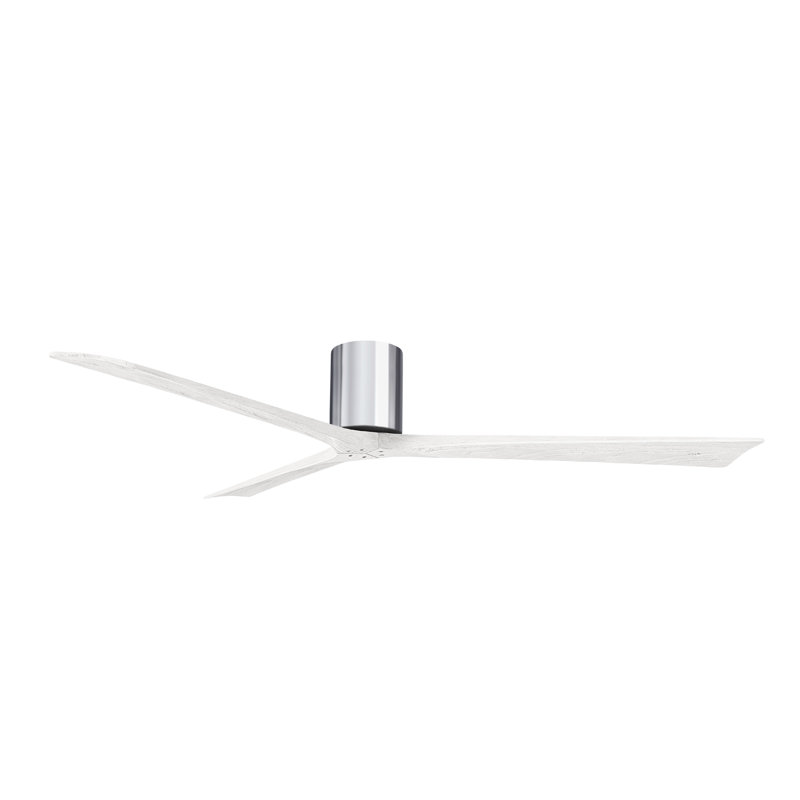Ventilateur de plafond à 3 pales Olivier, Chrome poli, Blanc mat, 72"