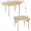 Table de salle à manger pliante à abattants en bois massif - Bureau rond extensible peu encombrant pour petite cuisine, appartement, bureau | Pin naturel | 4 à 6 places