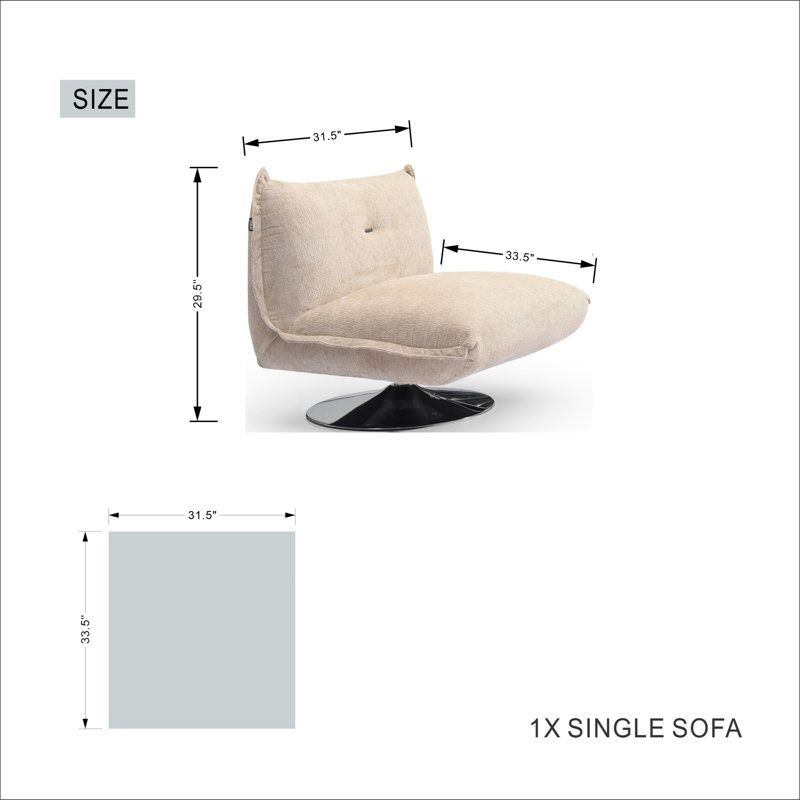 Canapé pivotant simple 31 po Bertin, Beige