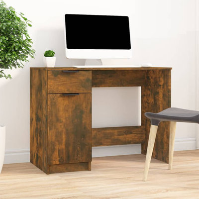  Desk Smoked Oak 39.4"X19.7"X29.5" Engineered Wood by Latitude Run