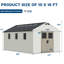 10 pi. L 16 pi. D - Remise de rangement en plastique avec plancher, remise en résine avec structure en acier renforcé, beige-117280122