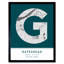 Gateshead City Map Gateshead Teal - Single Picture Frame Typography