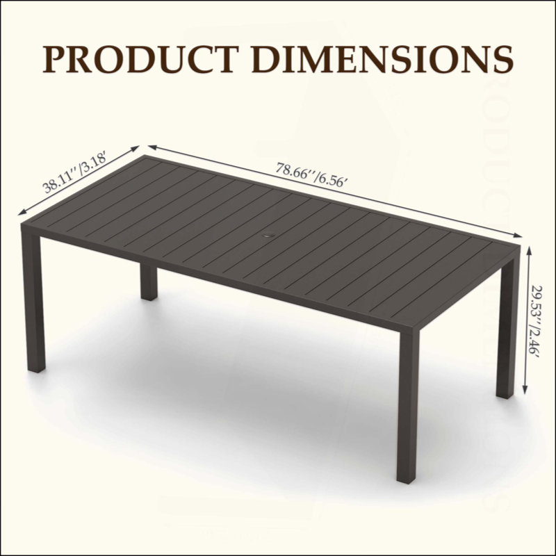 Table de salle à manger d'extérieur pour 8 personnes