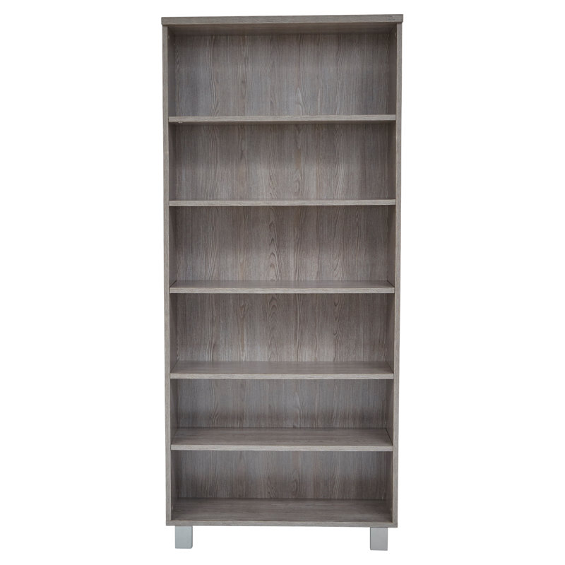 Maysey Wood Standard Bookcase, Gray/Silver