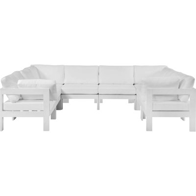 Endyah 120'' Wide Aluminum Patio Sectional with Cushions