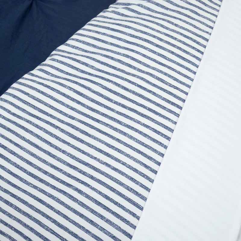 Ensemble d'édredon en microfibre Ravello, Marine, Édredon simple très long simple + 1 taie décora