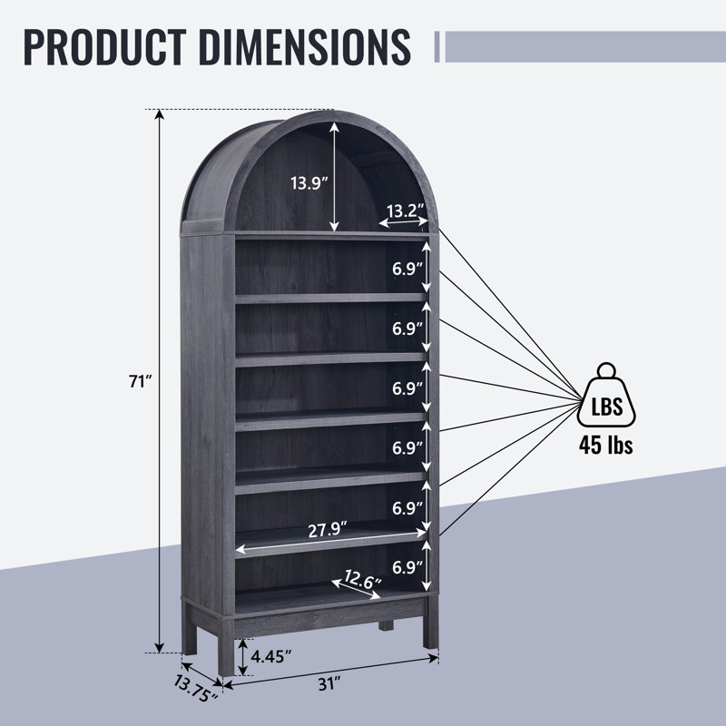 Manufactured Wood Freestanding Bathroom Cabinet, Gray, 71" H x 31" W x 13.75" D
