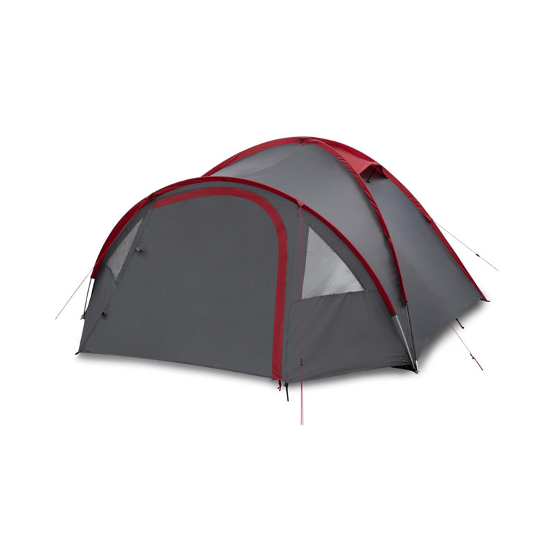 4 Person Tent, Grey/Red