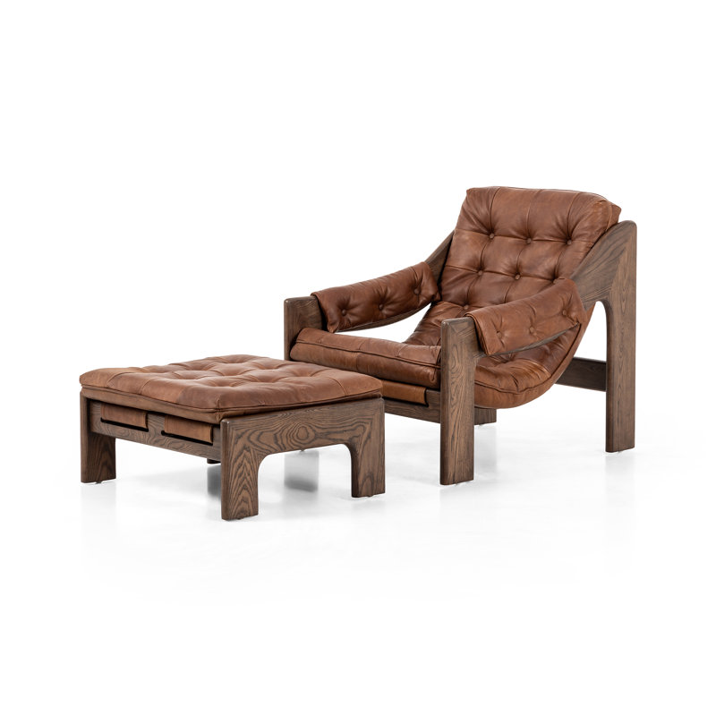 Halston Armchair with Ottoman, Heirloom Sienna