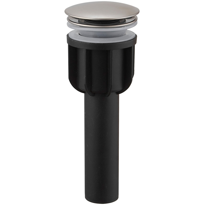 Drain escamotable de lavabo de salle de bain avec trop-plein, Nickel brossé