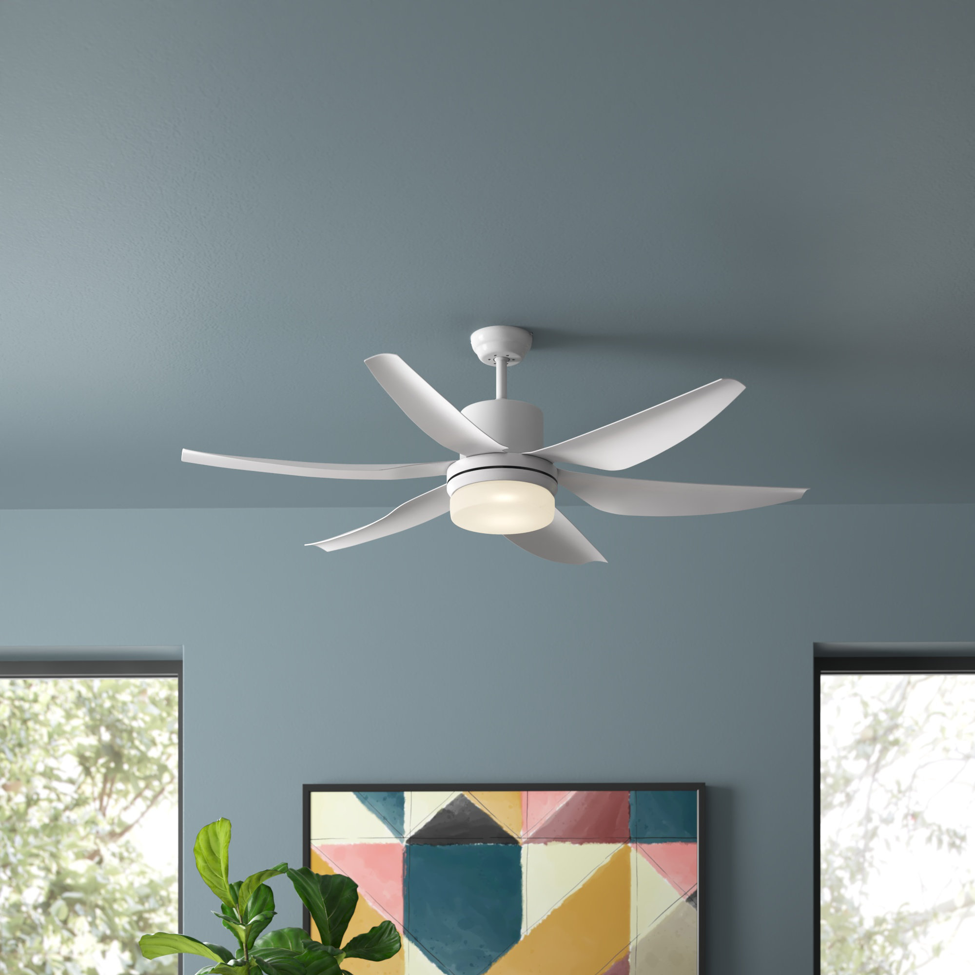 ZMH Ventilateur de plafond LED Télécommande Blanc Silencieux avec Dimmable 6 Vitesses Timer Pour Salon Bureau Chambre Enfant | Leroy Merlin ZMH Ventilateur de plafond LED Télécommande Blanc Silencieux avec Dimmable 6 Vitesses Timer Pour Salon Bureau Chambre Enfant | Leroy Merlin