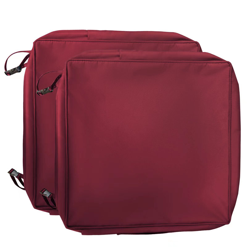 Ebern Designs 2 - Piece Outdoor Replacement Seat Cushion Cover, 24" W x 24" D, Burgundy